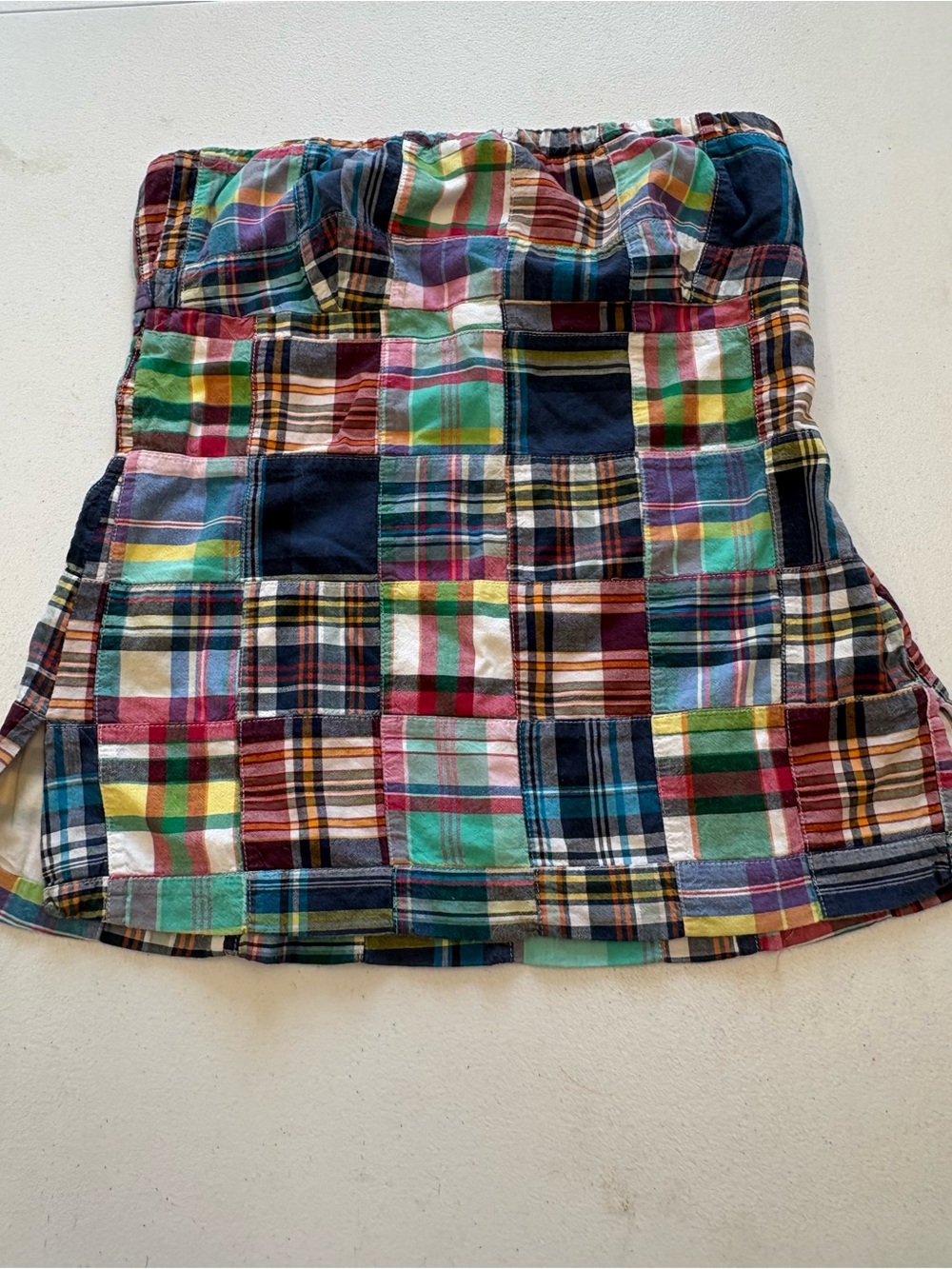 J.Crew Y2K Madras Patchwork Strapless Halter Top Size 8